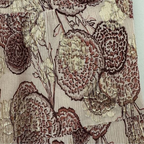 Ba&sh Brown, Gold and Cream Midi Skirt Small (1) - Picture 3 of 5